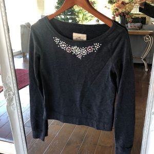 Hollister grey sparkle sweatshirt size XS juniors